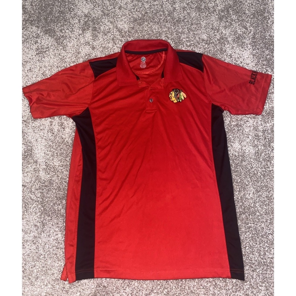 Chicago Blackhawks‎ Polo Shirt Men's Large Red Golf Casual NHL Brand Performance